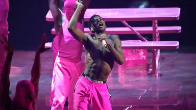 Lil Nas X celebrated the 'gay agenda' at the awards. Pic: Charles Sykes/Invision/AP